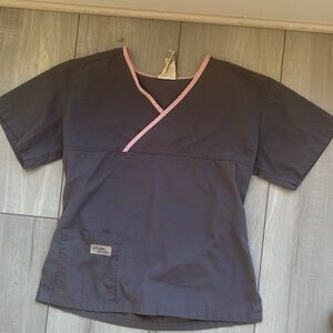 Urbane Charcoal and Pink Short Sleeve Top